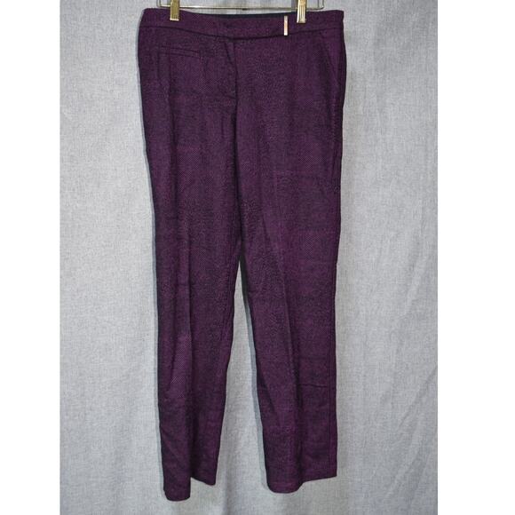 Trina Turk Purple Textured Slim Fit Dress Pants Size 6 - Picture 1 of 4